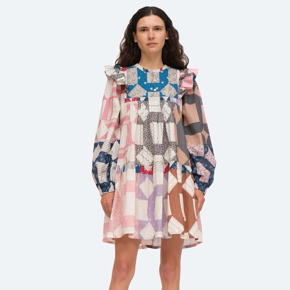 Sea NY Patchwork Quilted dress size L!